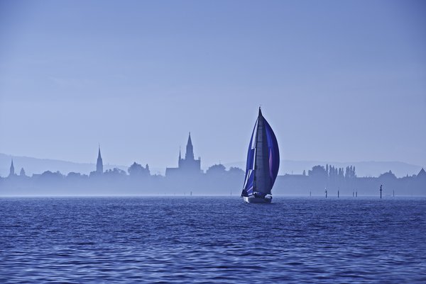 Sailing boat on Lake Constance near Constance 